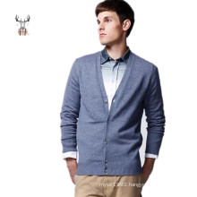 Custom V Neck Fashion Garment Pure Colour Sweater Cardigan Men